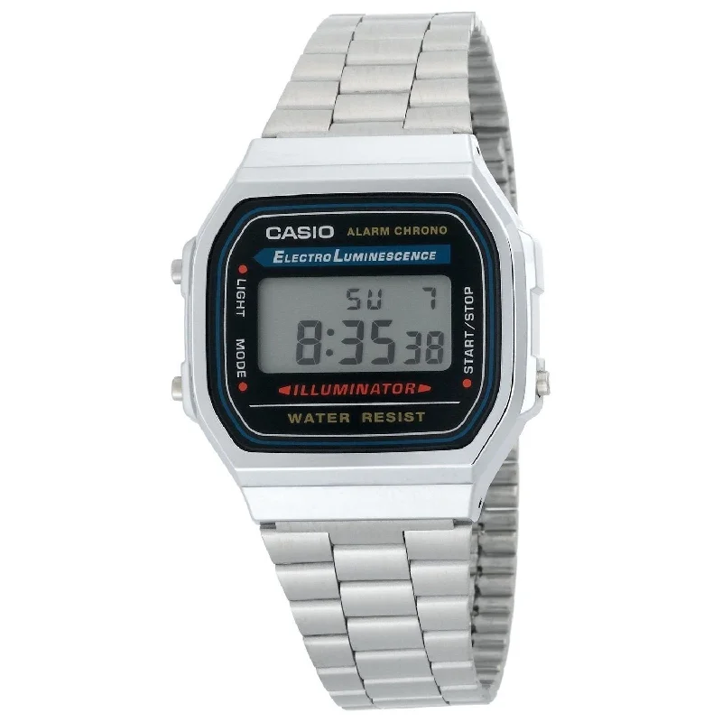 Casio Men's A168W-1 Vintage Illuminator Digital Stainless Steel Watch