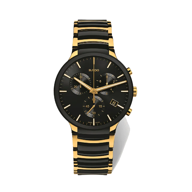 Rado Centrix Men's 40mm Ceramic & Gold Plated Quartz Chronograph Watch R30134162