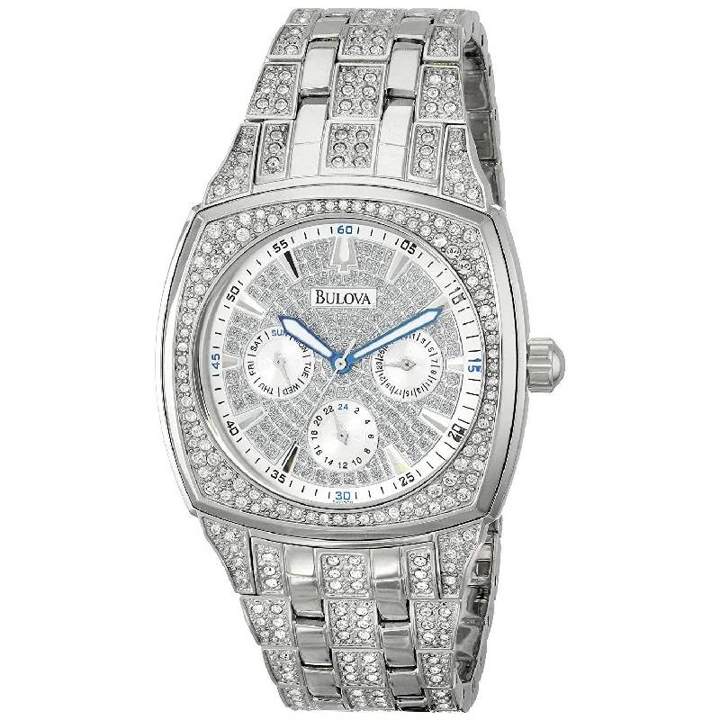 Bulova Men's 96C002 Chronograph Crystal Stainless Steel Watch