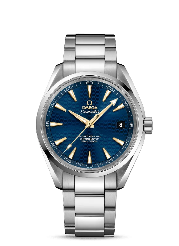 Omega Seamaster Aqua Terra 41.5 mm Blue Wave Dial Gold Makers