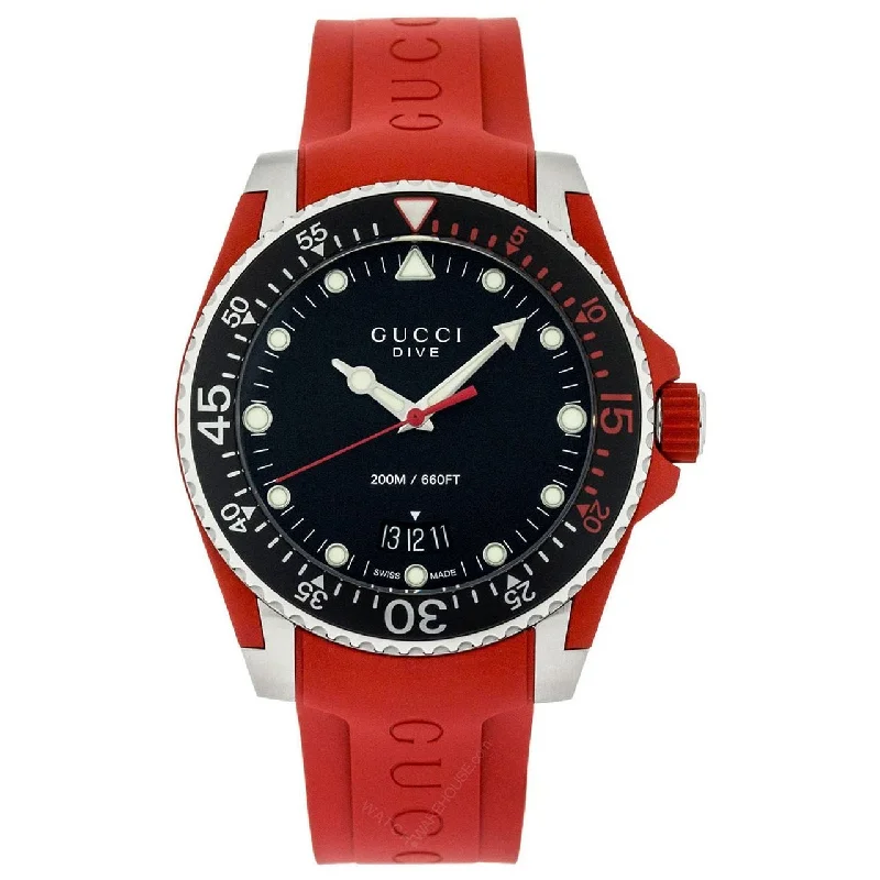 Gucci Men's YA136309 Dive Red Rubber Watch