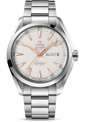 Omega Seamaster Aqua Terra Co-Axial Annual Calendar Watch - 43 mm Steel Case - Teak-Silver Dial - 231.10.43.22.02.003