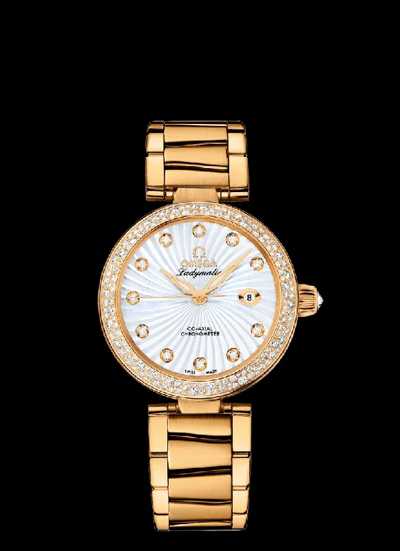 Omega DeVille Ladymatic Co-Axial 34mm 18kt Yellow Gold with Diamonds