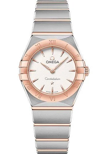 Omega Constellation Manhattan Quartz Watch - 25 mm Steel And Sedna Gold Case - Crystal White Silvery Dial - 131.20.25.60.02.001