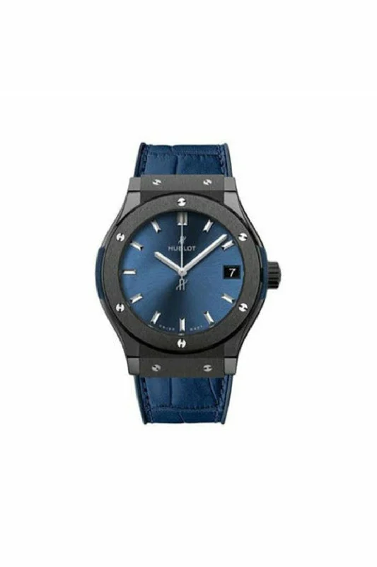 hublot classic fusion 33mm ceramic blue ladies watch