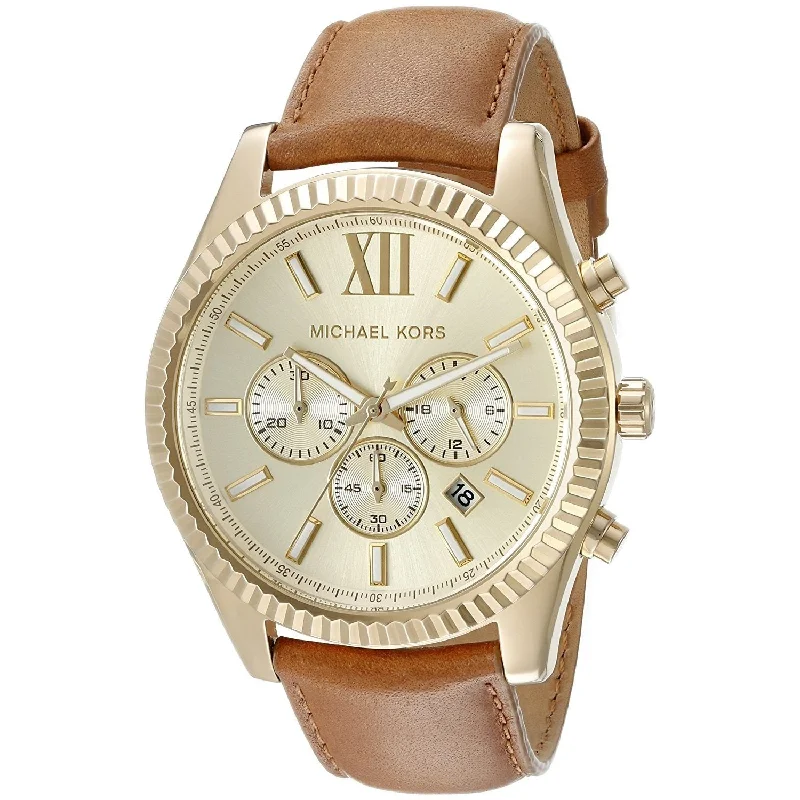 Michael Kors Men's MK8447 Lexington Chronograph Brown Leather Watch